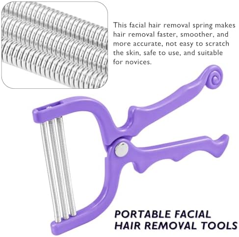 3Pcs Facial Hair Remover Spring, Manual Eyebrow Epilator Face Hair Threading Tool for Women- Portable Coil Removerl for Lip Chin Sideburns