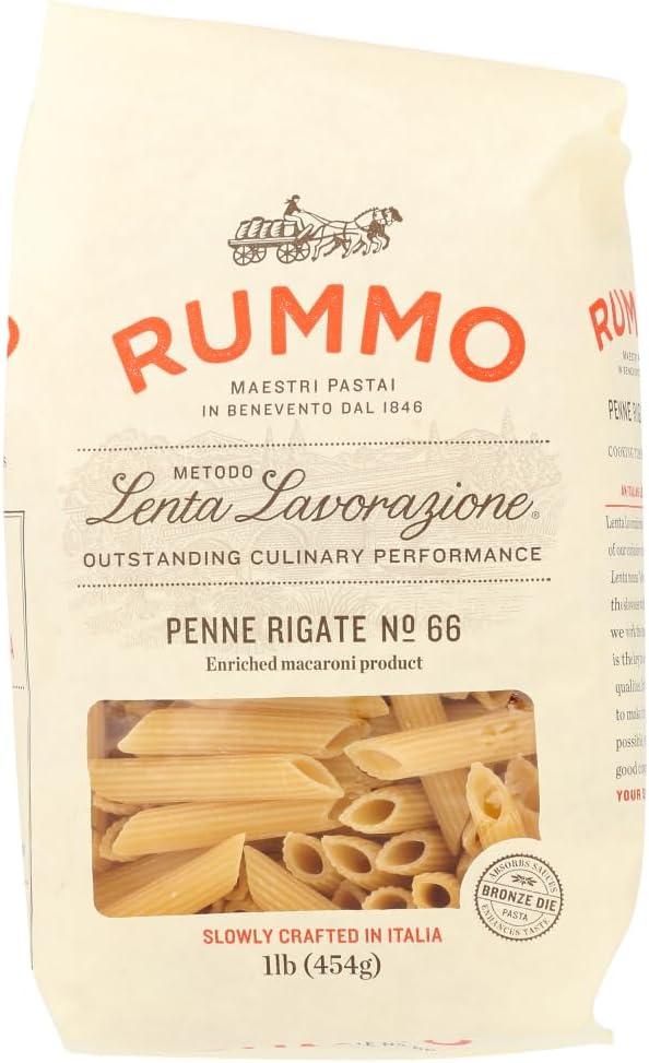 Rummo Lenta Lavorazione, Penne Rigate, (No. 66) 1 LB (Pack of 4)