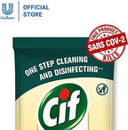 Cif Multi Surface Disinfecting Hand Wet Citrus Wipes for All Hard Non Porous Surfaces, Remove 99 Percent of Diseases, 32 Count