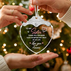 Glass Ornament - Gifts from Sister Brother - to My Sister - Unique Birthday Present for Sister - Birthday Gift Idea - Sentimental Keepsake - Wine Bottle Decor