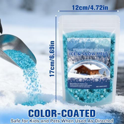 2PCS 2026 Ice & Snow Melt - Fast Acting Granular Rock Salt for Driveways & Sidewalks,Pet Friendly Low-Corrosion Formula, Melts Ic-e Down to -16°c (3°f), Resealable 100g Bag