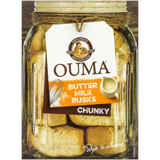 Ouma Buttermilk Rusks, Chunky, 500g, Traditional South African Oven Baked Biscuits for Coffee Tea, Breakfast Snack