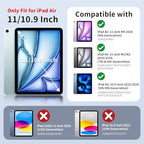 MoKo for iPad Air 11 inch Case (M4/M3/M2) 2026/2025/2024, iPad Air 5th/4th Gen 10.9 inch Case 2022/2020 with Pencil Holder, Slim Light Trifold Cover with Hard PC Translucent Back Shell, Orange