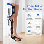 Adjustable Knee Joint Fixed Brace Full Leg Brace Knee Support Lmmobilizer Breathable Thigh Knee Ankle Foot Supports Orthosis Soft and Breathable Helps to Improve Balance Leg Stre,Right,M