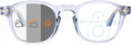 OKH Progressive Photochromic Multifocus Reading Glasses Transition Sunglasses Blue Light Blocking Computer Readers for Women Men（Transparent, 3.0x）