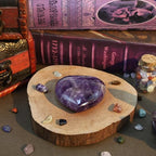 MAIBAOTA 60 mm Amethyst Crystal Rock Large Heart Stone Healing Crystals Gifts for Women Natural Reiki Gemstone Polished Heart Shaped Rocks Meditation