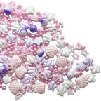 SE Si&Moos Candy Sea Shells for Cake Decorating Pink Sprinkles Pink Edible Seashells Under The Sea Cake Decorations Beach Sprinkles Christmas Cookie Decorations Edible Baby Shower Cake Decorations 3 OZ with Tweezers