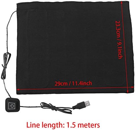 5V USB Heater Carbon Fiber Heating Pad 3-Shift Electric Cloth Heater Pad Heating Element for Neck Back Abdomen Lumbar Heating Pad Pet Warmer