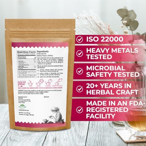 4 oz. Malva Tea Mallow Herb Mallow Flower Leaves Herbal Tea (Malva) - 113g Herb