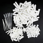 100PCS Essenial Oil Aromatherapy Blank Nasal Inhtaler Tubes (Includes 100 inhalers+110 unscented Wicks+5 Plastic Droppers+2Plastic Tweezers)