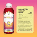 SYNERGY The Real Kombucha - Lemon Berry - 16 fl oz Bottle - Raw Probiotic Drink for Gut Health and Immune Support