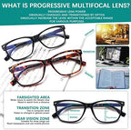 VIDEBLA 3 Pack Progressive Multifocus Reading Glasses for Women Men Blue Light Blocking Multifocus Spring Hinges Readers (3 Mix Color, 1.50, multiplier_x)