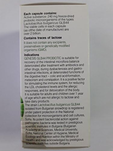 Super Pack of 2 Genesis Probiotics: Genesis Bifidobacterium Complex BB Probiotic 30 Capsules of 240 mg and Genesis LB Probiotic 30 Capsules of 240 mg