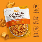 Catalina Crunch Protein Snack Mix with Cheese Crisps - 10g Protein, 2g Sugar per Serving - Good Source of Fiber, Gluten Free - Cheddar, 5.25 Ounce Bag (Pack of 1) - Packaging May Vary