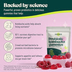 BoochBod - Probiotic Kombucha Gummy - Prebiotics, Probiotics, Postbiotics, Fiber Supplement, Slippery Elm, Dandelion Root, MCT Oil, for Bloating, Gut Health - Probiotics for Women and Men
