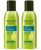 TRICHUP Anti-Dandruff Hair Oil with Tea Tree & Neem | Herbal Scalp Oil for Flaky, Itchy Scalp Relief | Ayurvedic Scalp Care | Deep Nourishment for hair care | Non-Greasy - 3.38 fl oz (Pack of 2)