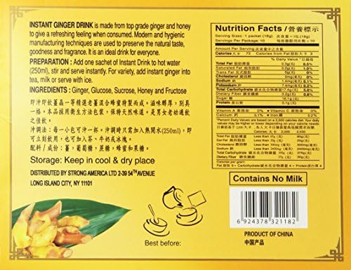 Dali All Natural Instant Honeyed Ginger Drink 20-count Bags