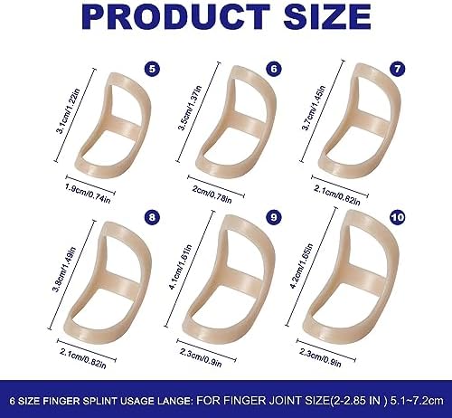 6 Pack Oval Finger Splints Waterproof Finger Splint for Arthritis, Trigger Finger,Mallet Fingers - Trigger Finger splints For Thumb, Index, Middle, Pinky or Ring Finger