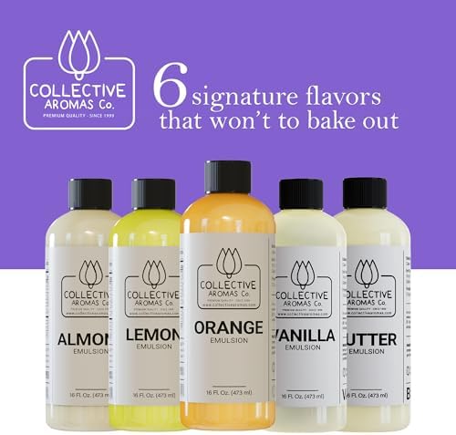 Orange Emulsion for Baking - Natural Flavoring Blend for Cookies, Cakes, Ice Cream, Smoothies, Beverages & More - 16 fl oz Kosher, Pure Orange Emulsion by Collective Aromas Co.