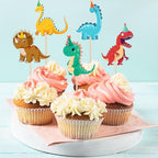 24Pcs Dinosaur Cupcake Toppers Baby Cute Roar Dinosaurs Cupcake Picks Dino Cake Decorations for Kids Boys Dinosaur Theme Birthday Baby Shower Party Decorations