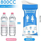 DIBBATU Disposable Urine Bag, 12/24 Pack Pee Bags for Travel for Women/Men, 800ML Emergency Portable Urinal Bag and Vomit Bags, Unisex Urinal Bag for Camping, Traffic Jams, Pregnant