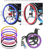 24-Inch,1Pair Wheelchair Push Rim Covers, Silicone Hand Push Cover, Rear Wheel Sports Wheelchair Cover, Non-Slip Wear-Resistant Hand Push Cover, Improve Grip and Traction, Orange