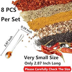 8 PCS Tiny Stainless Steel Spoons for Spices Jars, Mini Size 2.87", Cute Small Stainless Steel Condiment Spoons for Spices, Salt, Sugar, Pepper, Honey, Asanta Fun Little Scoops