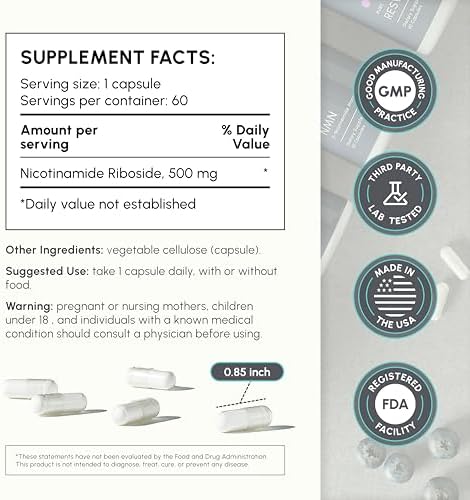 partiQlar NR Supplement - High Purity Nicotinamide Riboside Capsules - NAD+ Booster for Anti-Aging, Cellular Energy & Repair - Alternative to NMN - 60 Veggie Capsules
