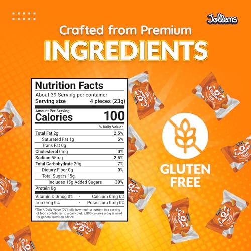 Jollems O’ Creamers Orange & Cream Flavored Hard Candy | Individually Wrapped | 2 Pound Bulk Bag