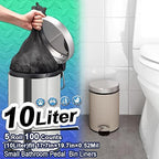 3 Gallon Trash Can Bags 10 Liter Small Bathroom Trash Bags,100 Counts Plastic Waste Basket Bags,Small Black Garbage Bags for Bathroom Can, Office