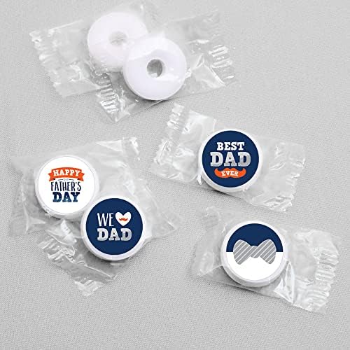Big Dot of Happiness Happy Father's Day - We Love Dad Party Round Candy Sticker Favors - Labels Fit Chocolate Candy (1 sheet of 108)