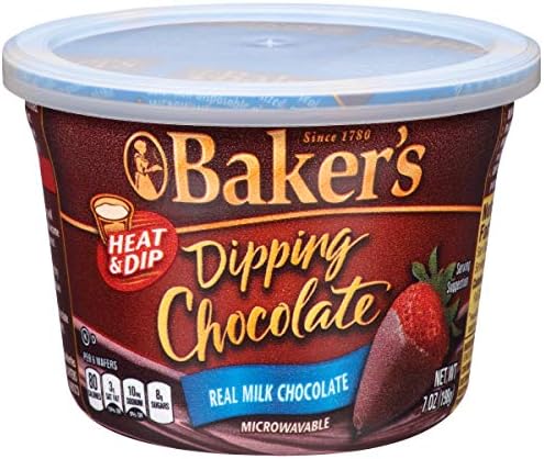 Baker's Dipping Chocolate, Milk Chocolate, 7-Ounce Microwavable Tubs (Pack of 8)