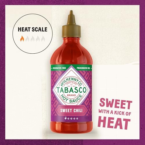 TABASCO Brand Sweet Chili Sauce, Mild Hot Sauce, Easy-to-Squeeze Bottle, Perfect Balance of Sweet & Heat, Versatile Flavor, Great on Fish Tacos, Salads, Asian Food & More, 11 Oz (Pack of 1)