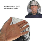 5 Pack Premium Mosquito Head Net Mesh Hat Face Netting Lightweight Durable Protective Cover Fly Insects Bugs Preventing for Camping Hiking Fishing Outdoor Activity