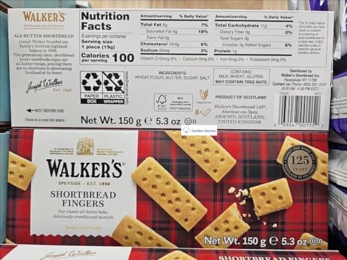Walkers Scottish Pure Butter Shortbread Fingers 5.3oz 150g (Two Boxes)