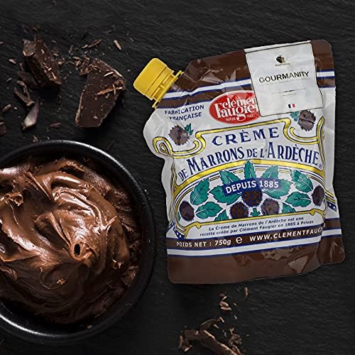 Clement Faugier Chestnut Spread From France 26.4oz | Chestnut Jam Pouch | Creme De Marron Chestnut Puree | Chestnut Paste French | Gourmet Chestnut Cream, Kosher | Produced For Gourmanity