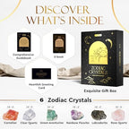 Wyspell Cancer Crystal Set - 6 Raw Cancer Crystals and Healing Stones - Cancer Zodiac Gifts for Women - Cancer Healing Gifts - Birthday Gifts for Women - Astrology Gifts for Women - Zodiac Crystal Set