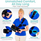 Vive Shoulder Sling with Abduction Pillow - Rotator Cuff Sling and Shoulder Immobilizer - Pain Relief After Surgery, Sublexion, Dislocated or Broken Arm - Adjustable Support with Exercise Ball (Large)