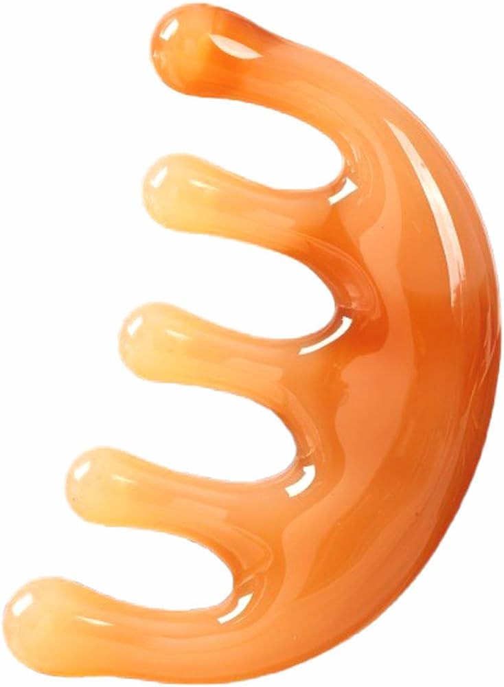 Scalp Massager for Hair Growth Resin Manual Head Scalp Massage Tool Wide Tooth Hair Massage Comb for Stress Relax Portable Handheld Mini Gua Sha Tool Body Face Neck Nose Eyes Legs Acupoint Guasha Comb