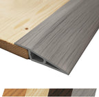 1/2" to 3/5" Height Threshold Ramp - Rubber Threshold, Floor Transition Strip, Door Strip, Wheelchair Ramp, Carpet to Tile Strip (Gray Oak Ash, 40 inches)