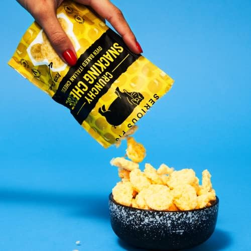 SERIOUS PIG - Crunchy Snacking Cheese Snacks, High Protein, Low Carb, Keto Friendly, Gluten Free, Vegetarian, Pub Snacks, Made from 100% Real Italian Cheese (Rosemary) (12x0.84oz)