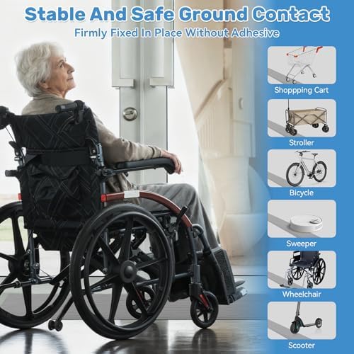 1" Rise Threshold Ramps for Doorways Floor Transition Strip Self-Adhesive 40'' L Wheelchairs Ramps for Doorways, Edge Door Threshold for Home Steps (Grey)