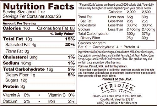 FERIDIES Chocolatey Covered Virginia Peanuts 26oz