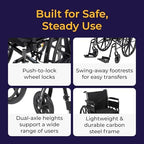 Drive Medical Cruiser III Lightweight Wheelchair - Enhanced Mobility Support - Adjustable Seat & Arm Options - Durable Carbon Steel Construction - Smooth-Rolling Mag Wheels - 20 Inch Seat