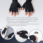 Arthritis Compression Gloves for Women Men, Fingerless Breathable & Moisture Wicking Compression Gloves for Relieving Carpal Tunnel Aches, Rheumatoid Pains, Joint Swell Black S