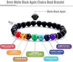 Hamoery Men Women 8mm Lava Rock 7 Chakra Beads Chakra Bracelet Braided Rope Natural Stone Yoga Bracelet Bangle