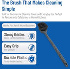 SPARTA 40501EC03 Plastic Large Scrub Brush, Kitchen Brush, Utility Brush With Long Handle For Cleaning, 20 Inches, Black