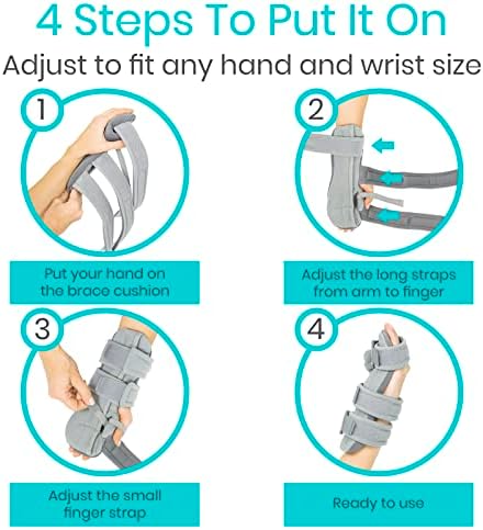 Vive Resting Hand Splint (Left) (with Rehab Video App) - Night Immobilizer Wrist Finger Brace - Thumb Stabilizer for Arthritis, Tendonitis, Carpal Tunnel Pain (X-Small)