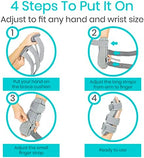 Vive Resting Hand Splint (Left) (w/ Rehab Video App) - Night Immobilizer Wrist Finger Brace - Thumb Stabilizer Wrap - For Arthritis, Tendonitis, Carpal Tunnel Pain - Functional Support For Sprains Fractures (Large)