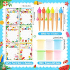 36 Pack School End Of Year Surprise Gift Sets, Ice Cream Pens Summer Sticky Notes Kit with Gift Bags & Ribbon for Pool Beach Birthday Class Parties & Student Gifts